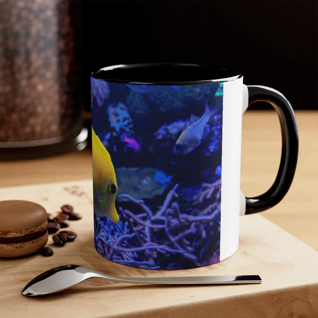 Yellow Fish Accent Coffee Mug, 11oz