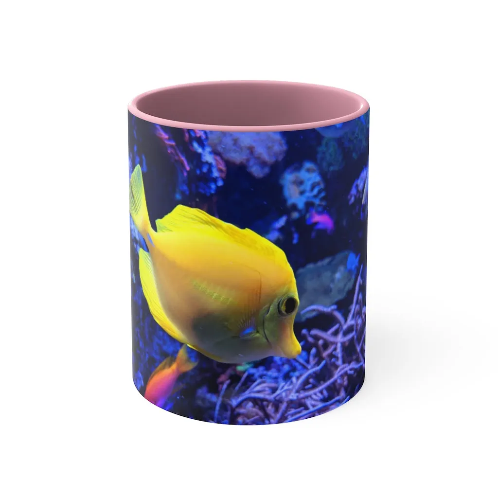 Yellow Fish Accent Coffee Mug, 11oz