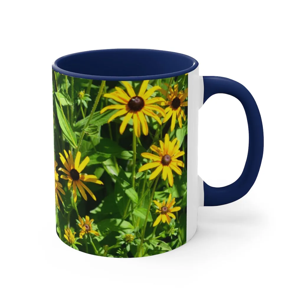 Yellow Flowers Accent Coffee Mug, 11oz