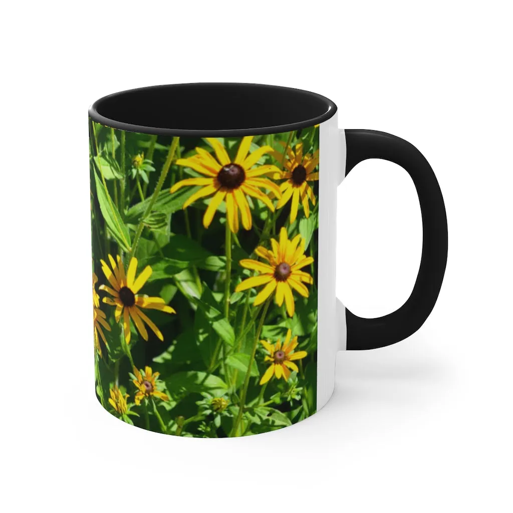 Yellow Flowers Accent Coffee Mug, 11oz