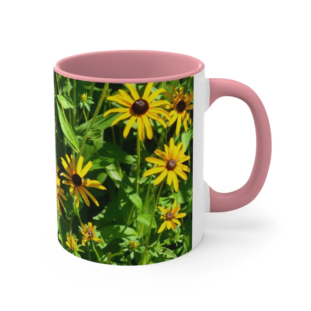 Yellow Flowers Accent Coffee Mug, 11oz