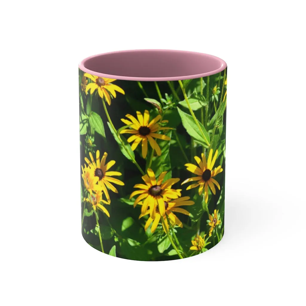 Yellow Flowers Accent Coffee Mug, 11oz