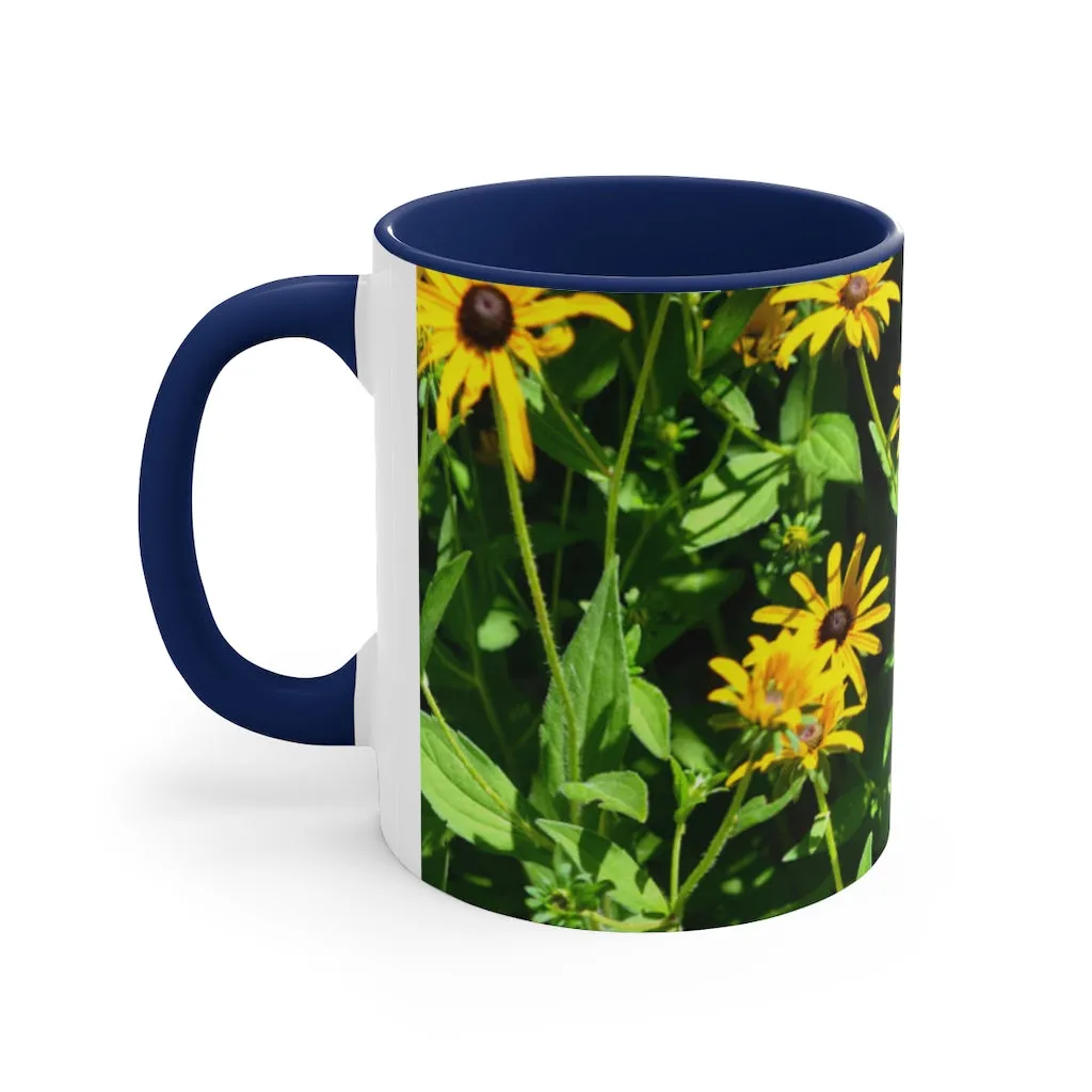 Yellow Flowers Accent Coffee Mug, 11oz