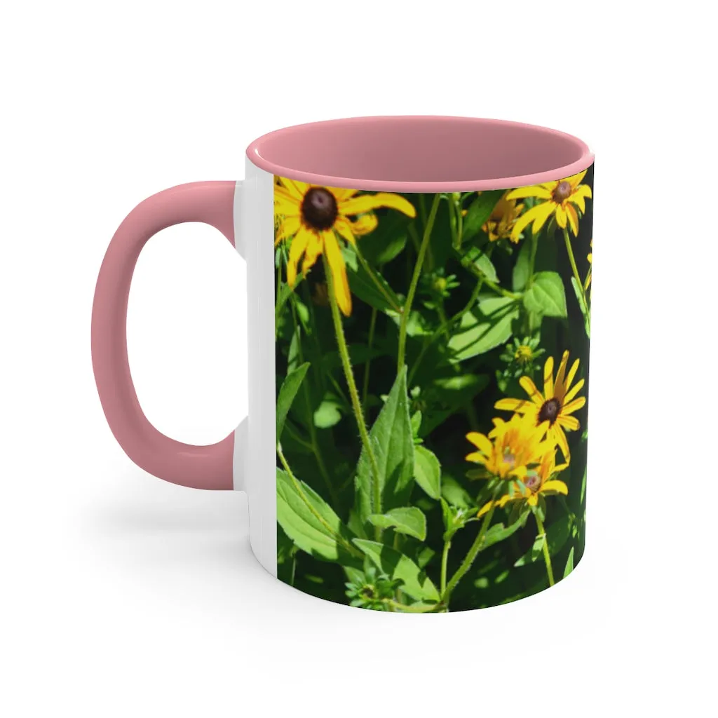 Yellow Flowers Accent Coffee Mug, 11oz