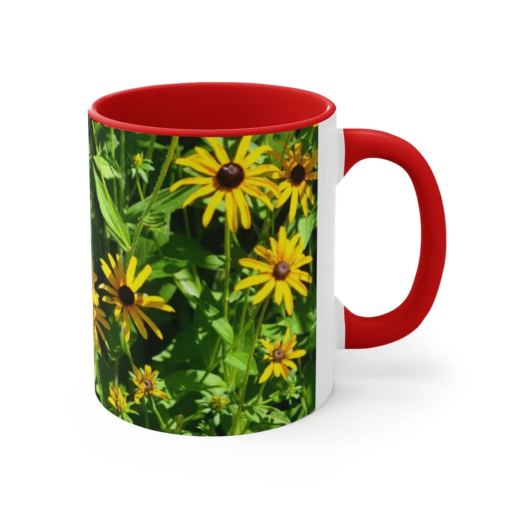 Yellow Flowers Accent Coffee Mug, 11oz