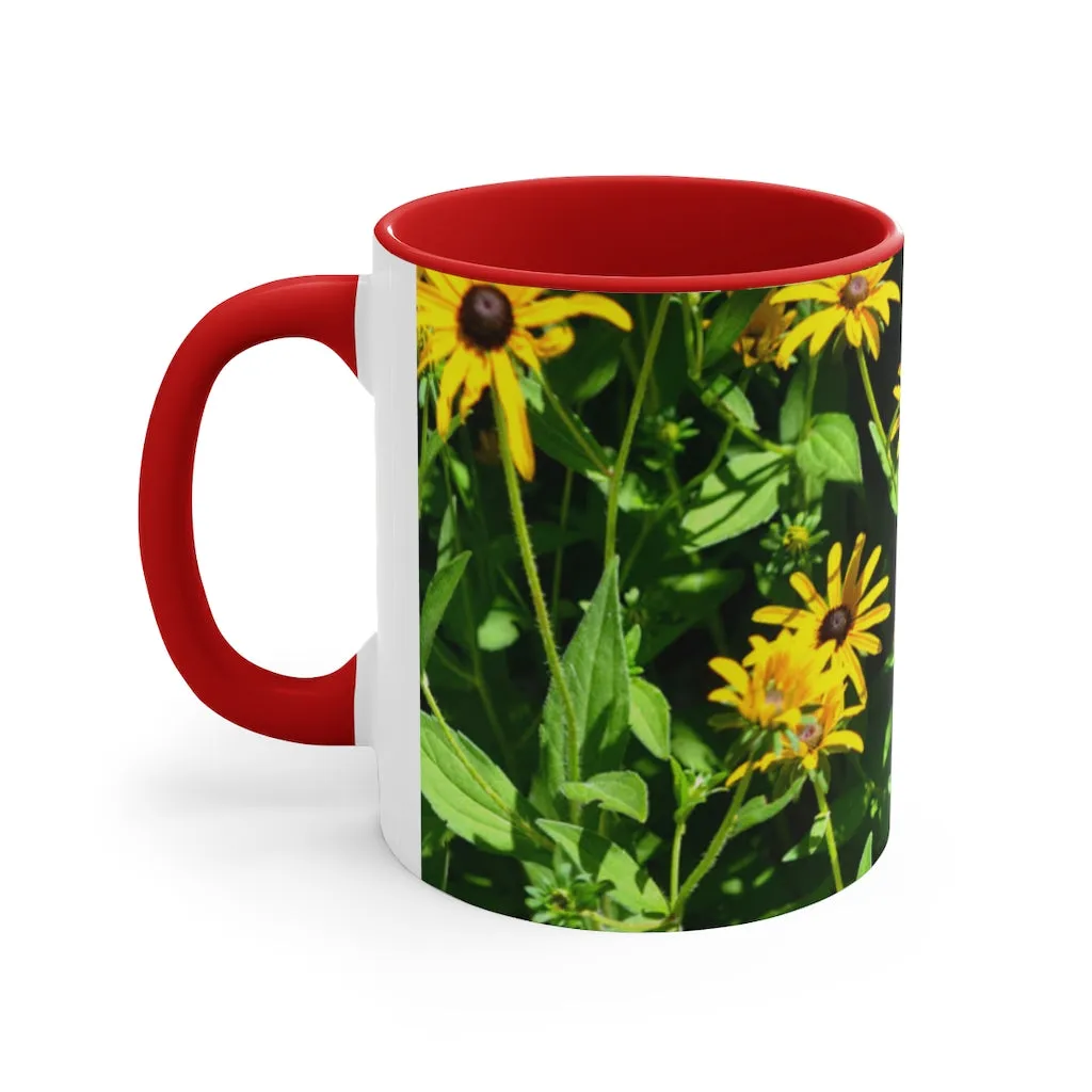 Yellow Flowers Accent Coffee Mug, 11oz