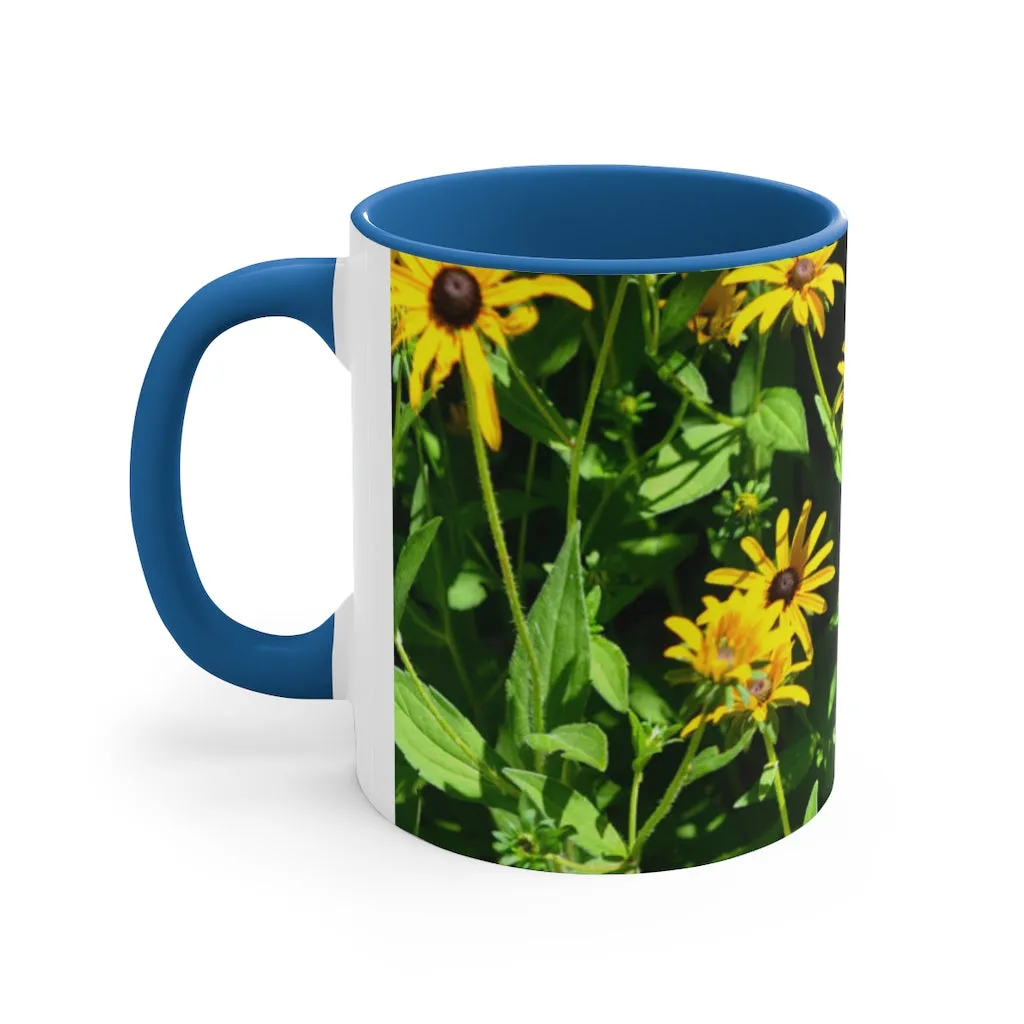 Yellow Flowers Accent Coffee Mug, 11oz