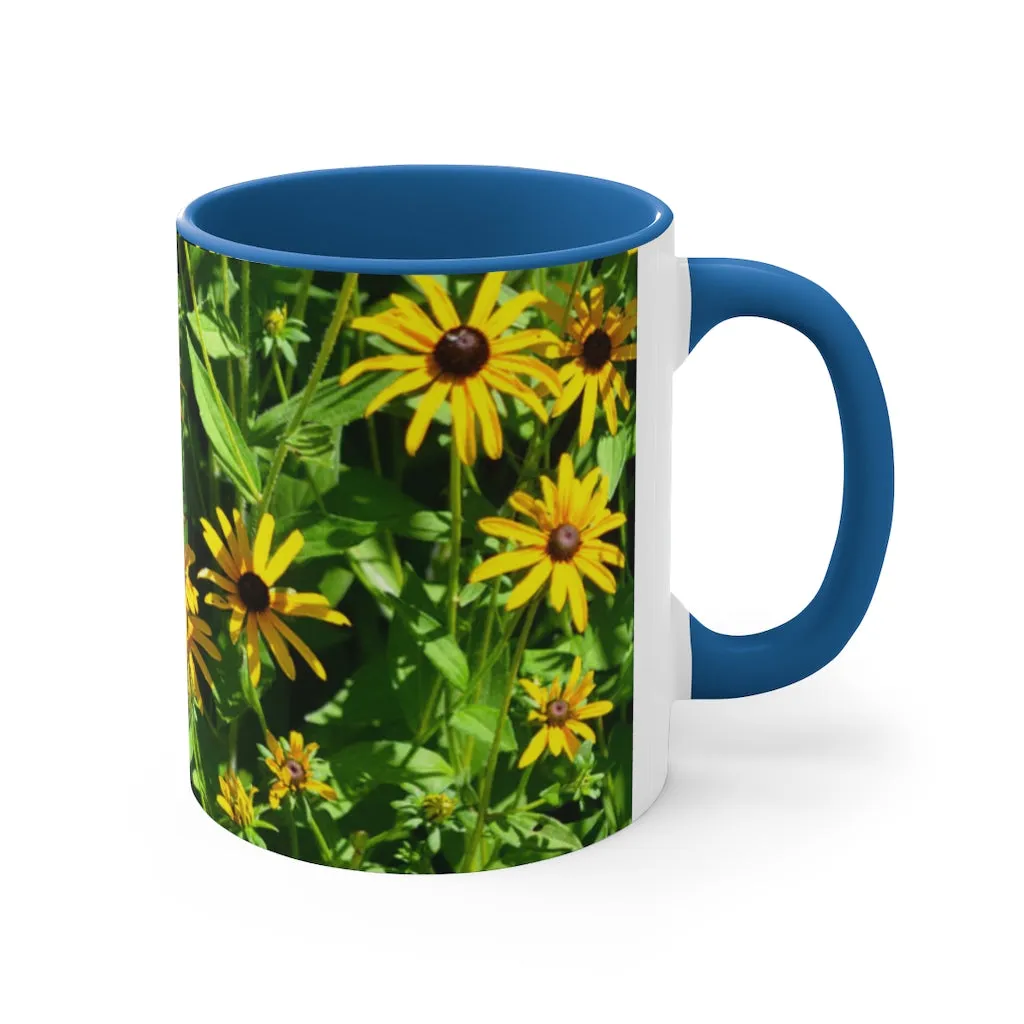 Yellow Flowers Accent Coffee Mug, 11oz