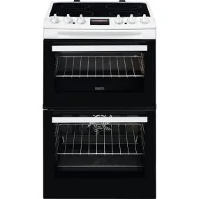 Zanussi ZCV46250WA Double Oven Cooker with Ceramic Hob - White