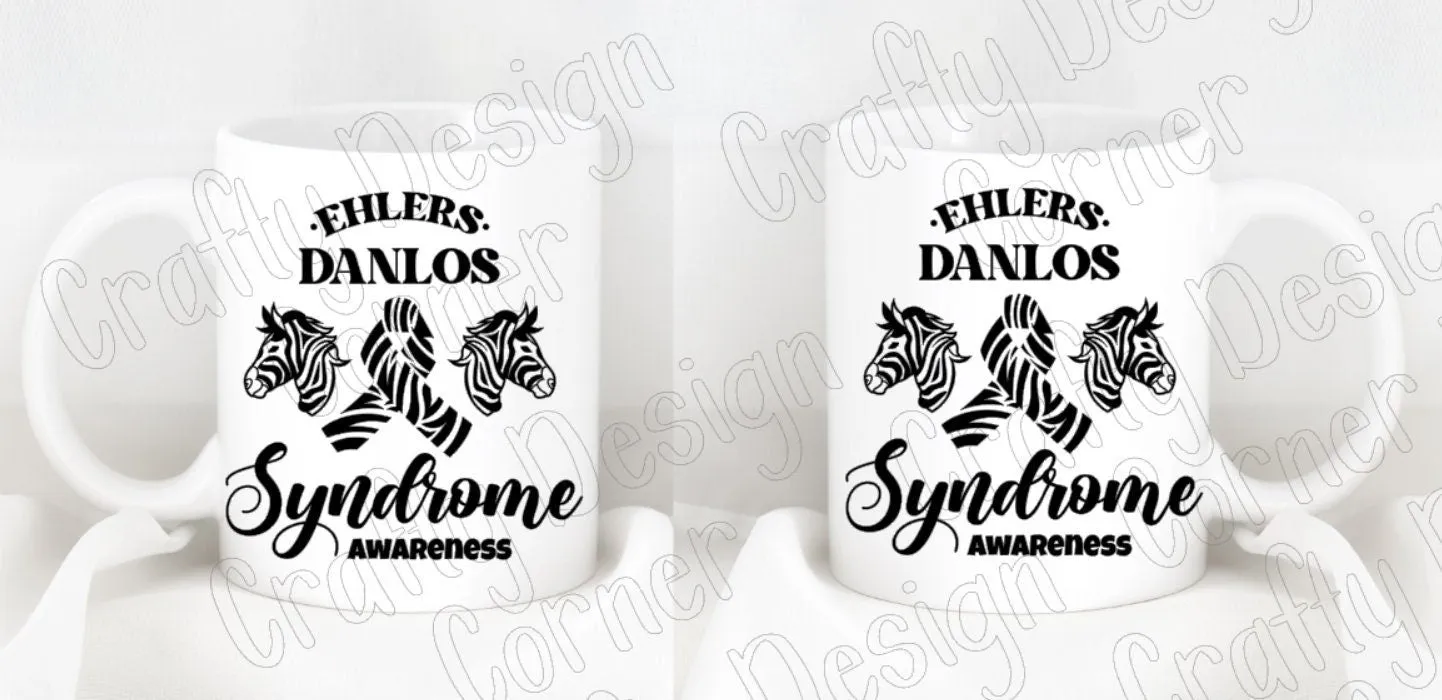 Zebra Elthers Danlos Sydrom mug, custom coffee mug, Awareness Mug, EDS Mug, Hypermobility mug